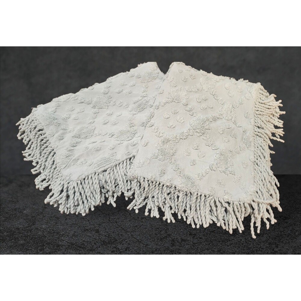 Chenille Better Trends‎ Pillow Shams Fringe Mint Green 100% Cotton Made In India